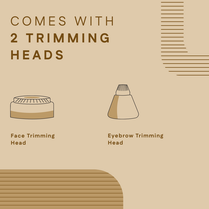 2 In 1 Face & Eyebrow Trimmer | Rechargeable, Painless Brow & Face Trimming