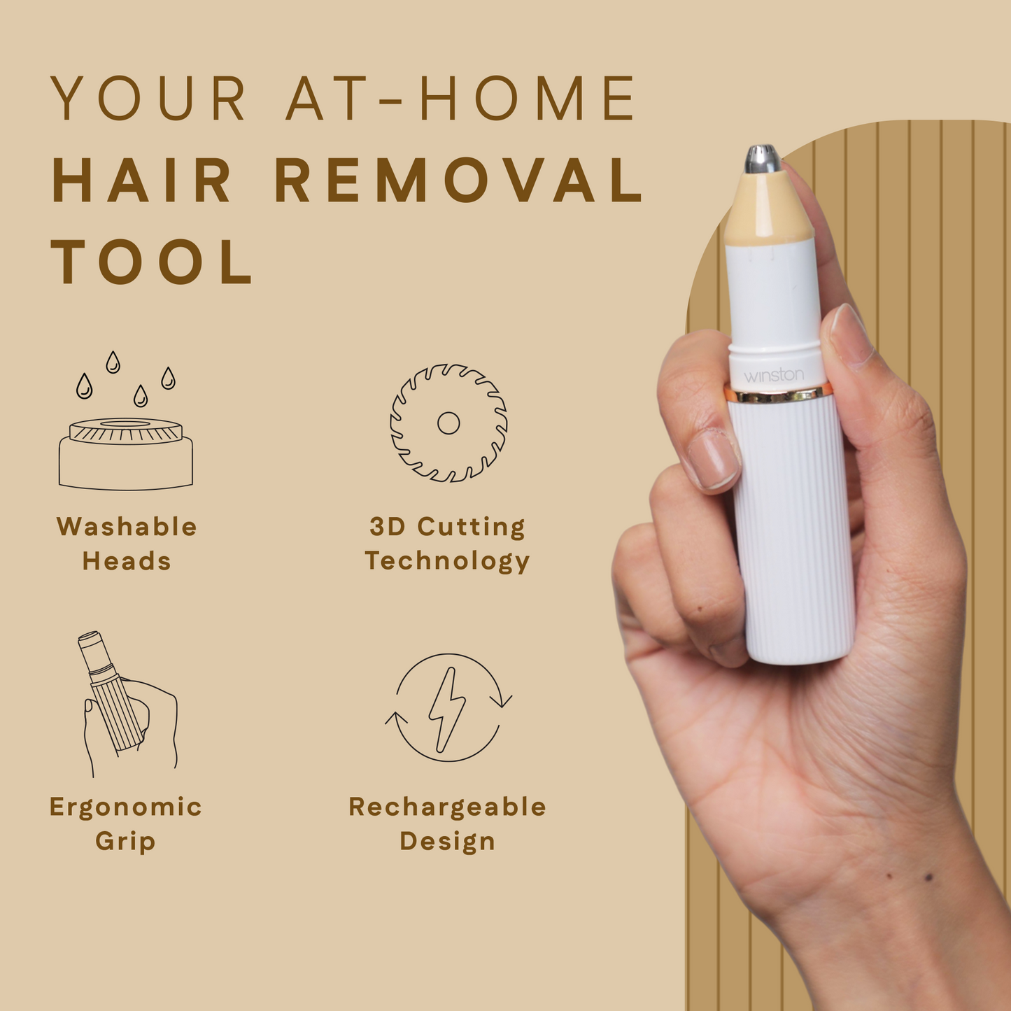 2 In 1 Face & Eyebrow Trimmer | Rechargeable, Painless Brow & Face Trimming